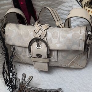 COACH Elegant Cream Designer Women's Bag WITH